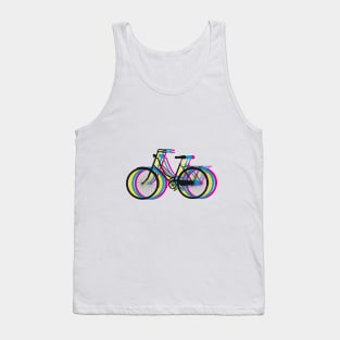 Colorful old bicycle silhouette Tank Top